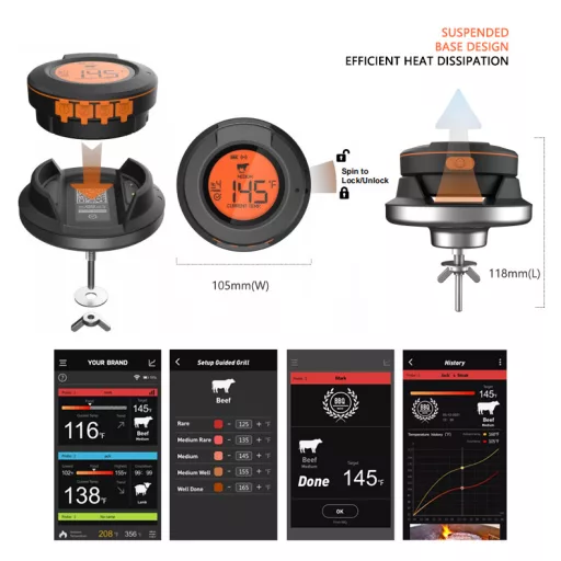Termometer, primeren za montažo na Grilldepot Smart žar